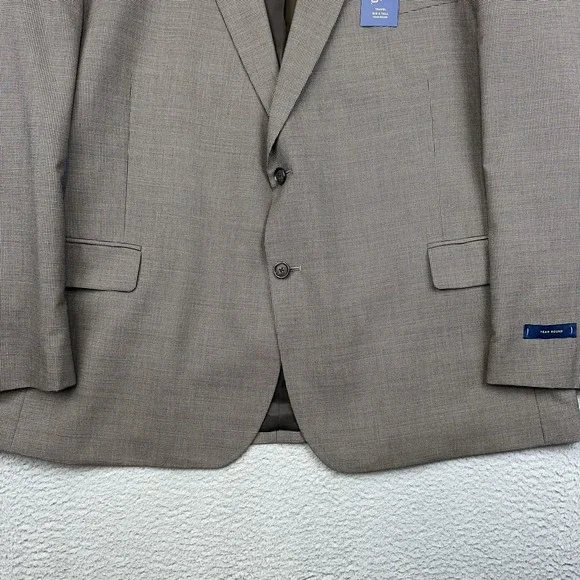Stafford Blazer‎ Mens 52R Big & Tall Houndstooth Travel Sport Coat 2 Button